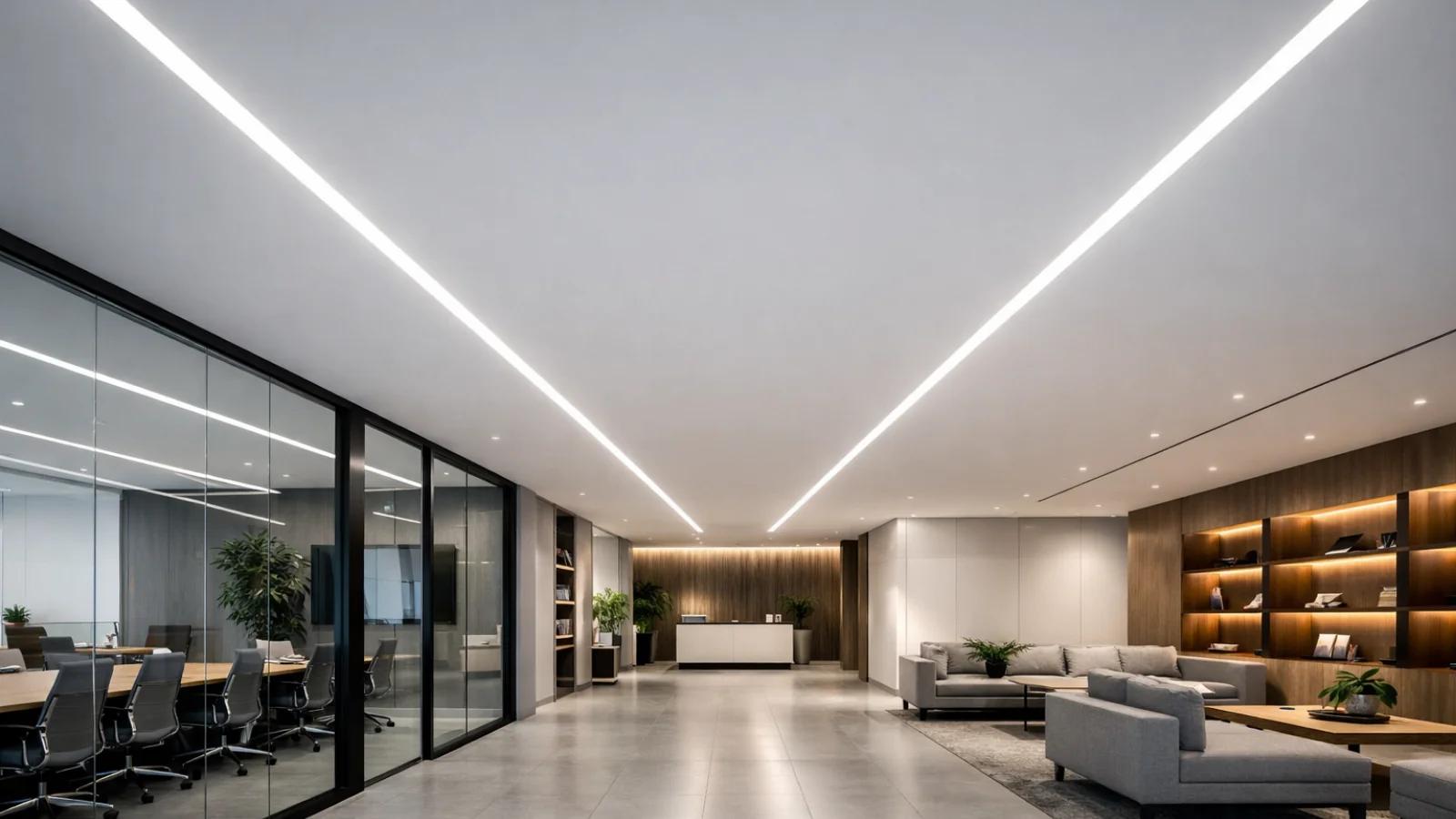 Contemporary architectural interior featuring integrated lighting